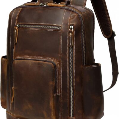Men's Vintage Full Grain Leather Backpack for 16" Laptop