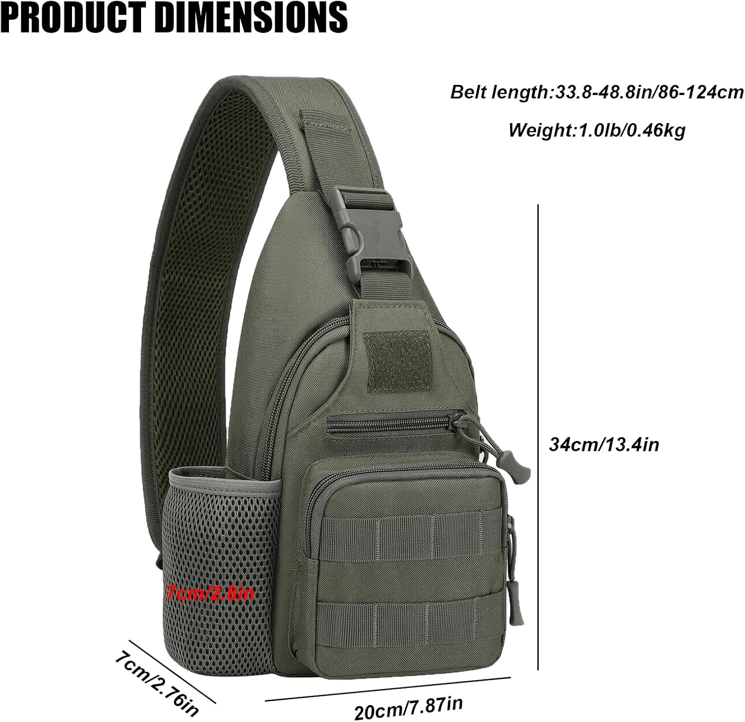 Tactical Sling Bag for Men, Crossbody Bag Shoulder Sling Backpack - Image 2