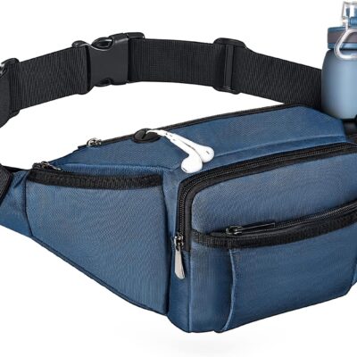 Fanny Pack with Water Bottle Holder, Hiking Waist Bag for Men Women